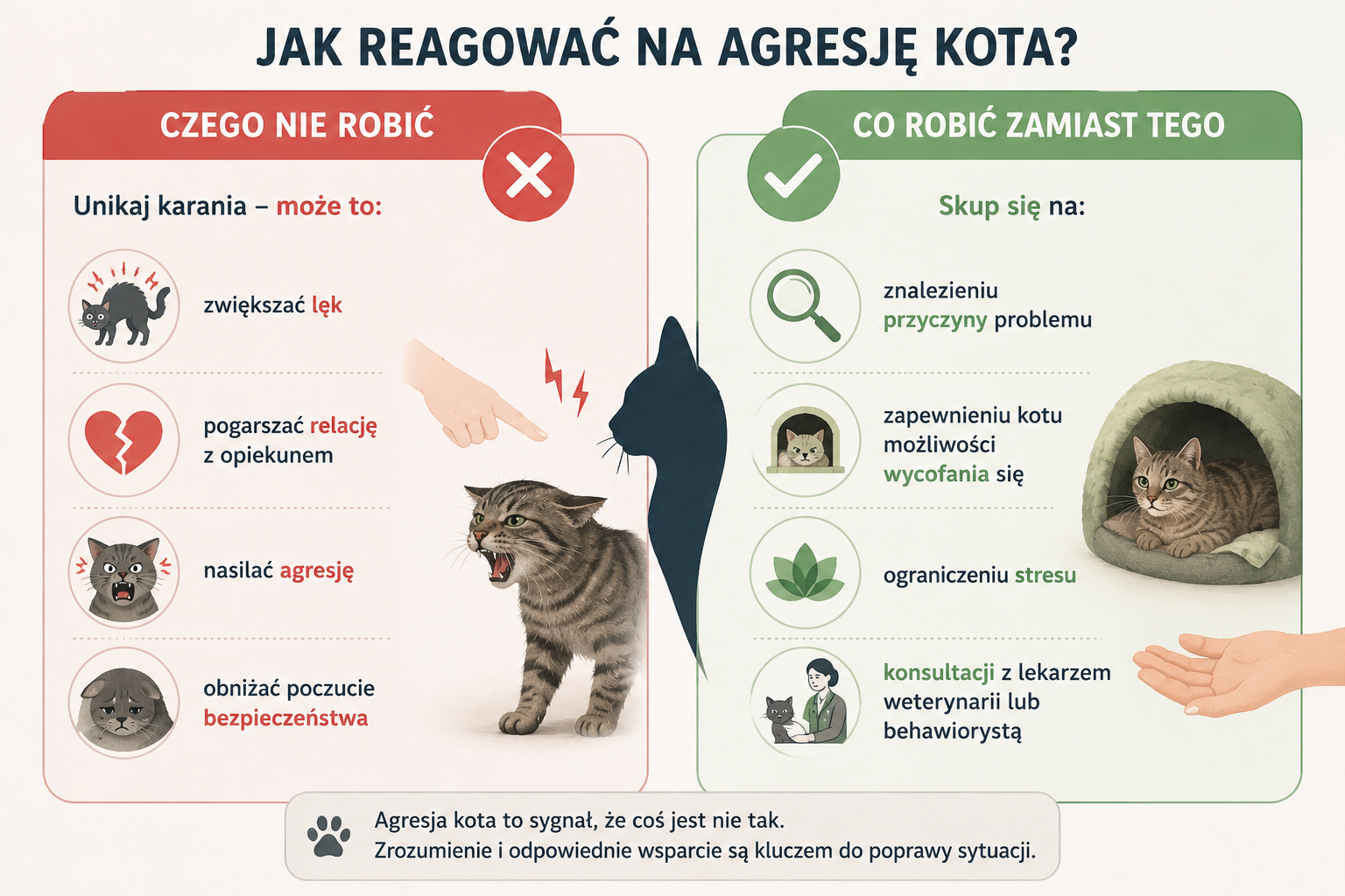 Jak reagować na agresję kota poznań